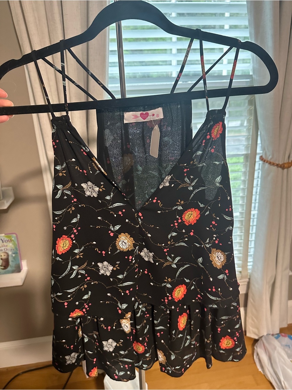 Buddy Love Black Floral Spaghetti Strap Cami
